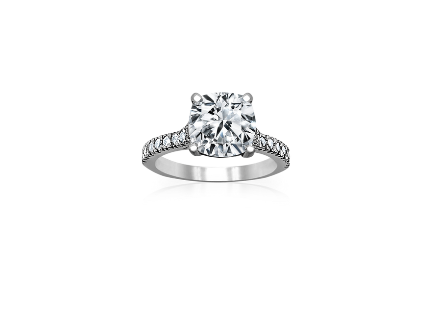 Koutisse Azalea Cushion Engagement Ring | Platinum