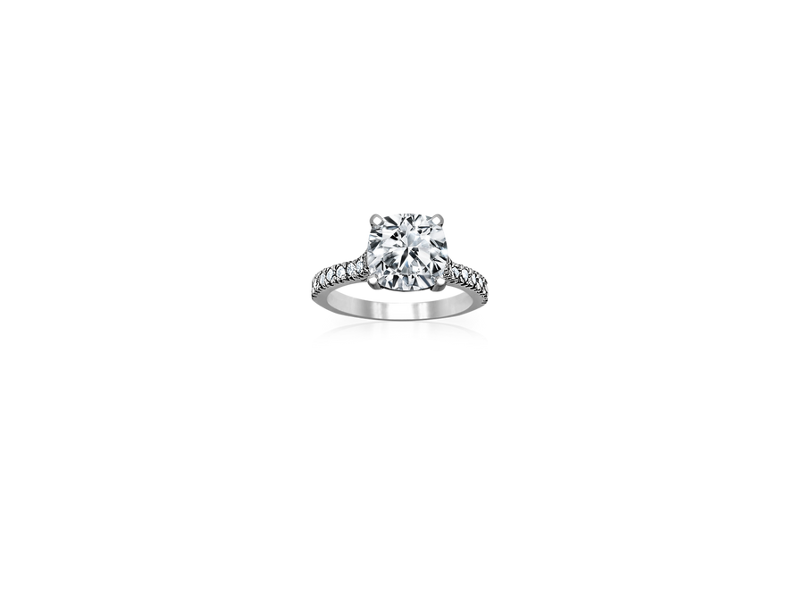 Koutisse Azalea Cushion Engagement Ring | Platinum