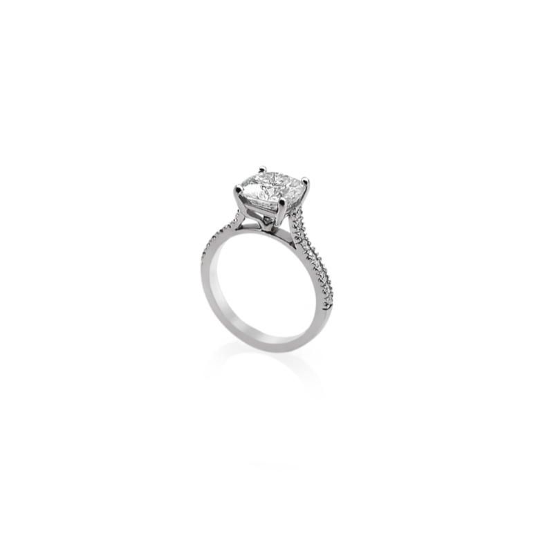 Koutisse Azalea Cushion Engagement Ring | Platinum