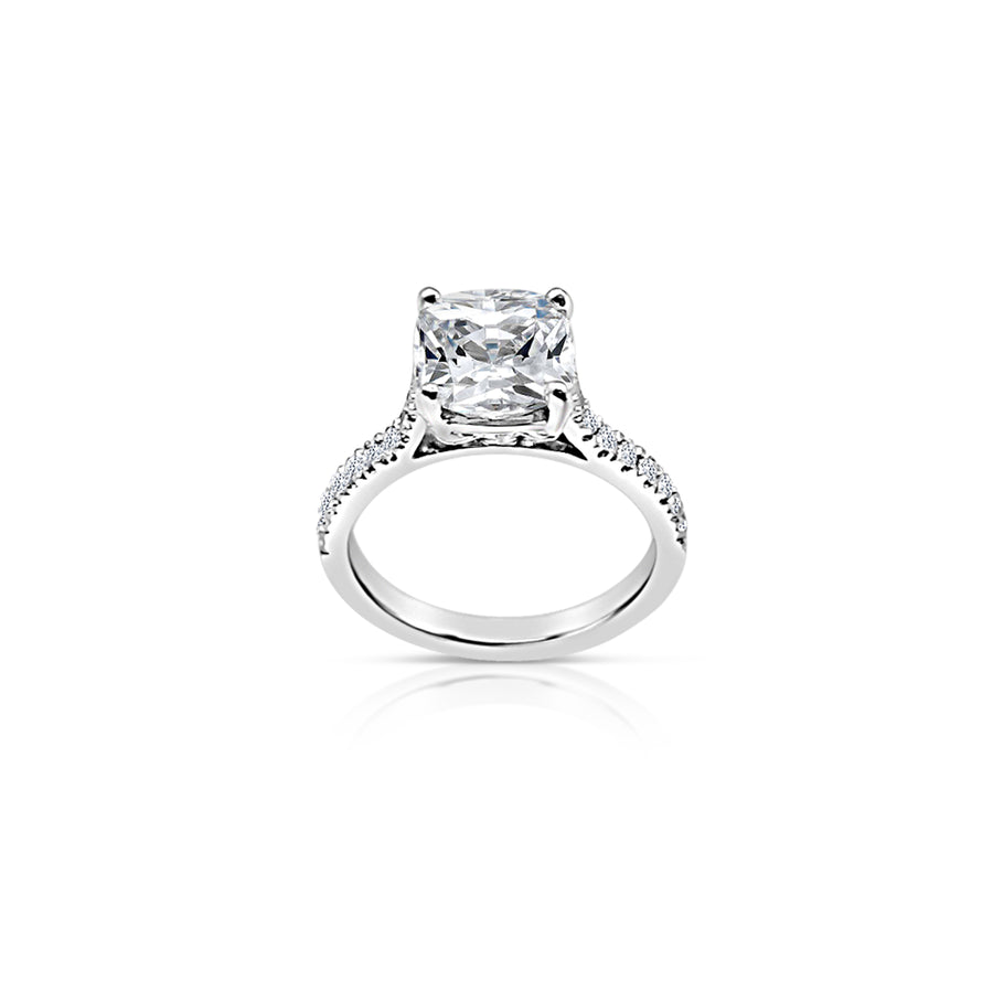 Koutisse Azalea Cushion Engagement Ring | Platinum