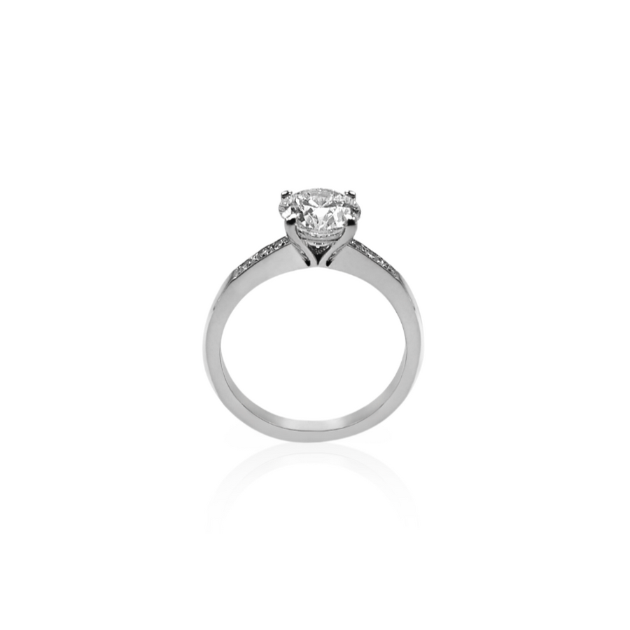 Koutisse Camellia Cushion Engagement Ring | Platinum