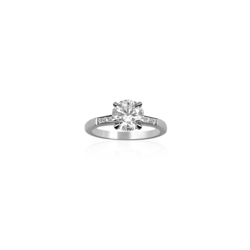 Koutisse Camellia Cushion Engagement Ring | Platinum