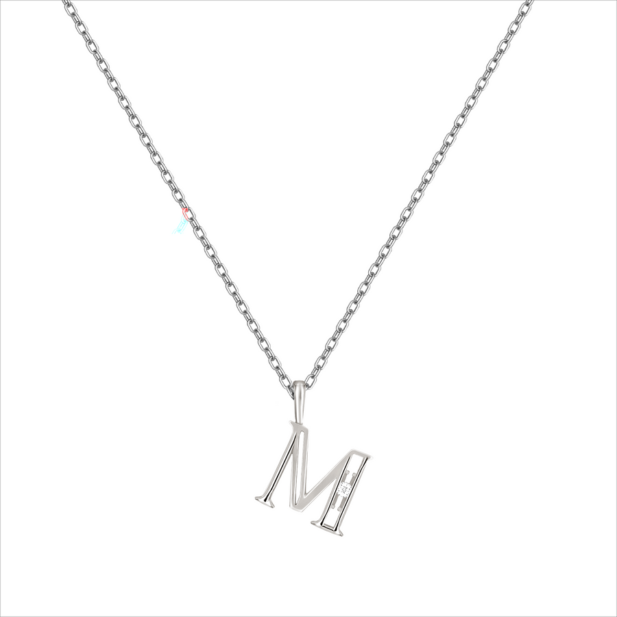 Diamond m hot sale initial necklace