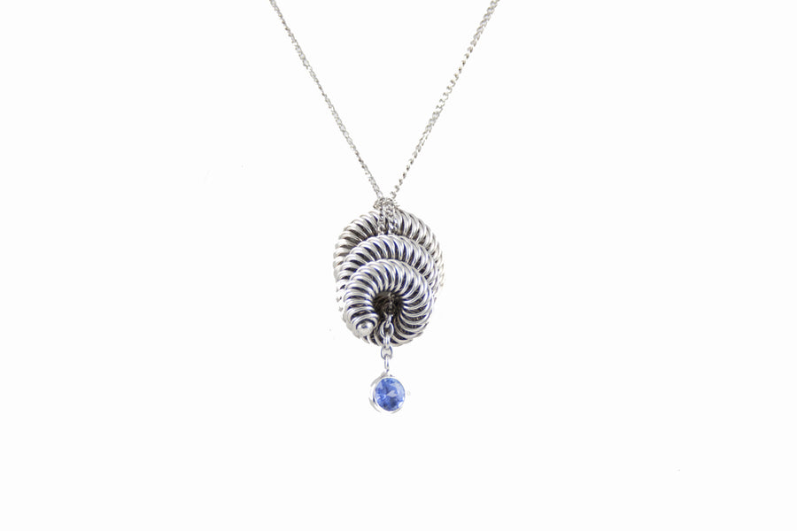 Tanzanite Swirl Pendant | 18ct White Gold