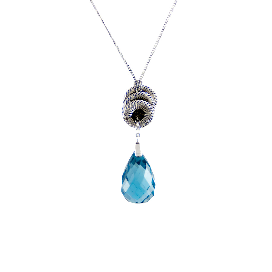 Topaz Swirl Pendant | 18ct White Gold