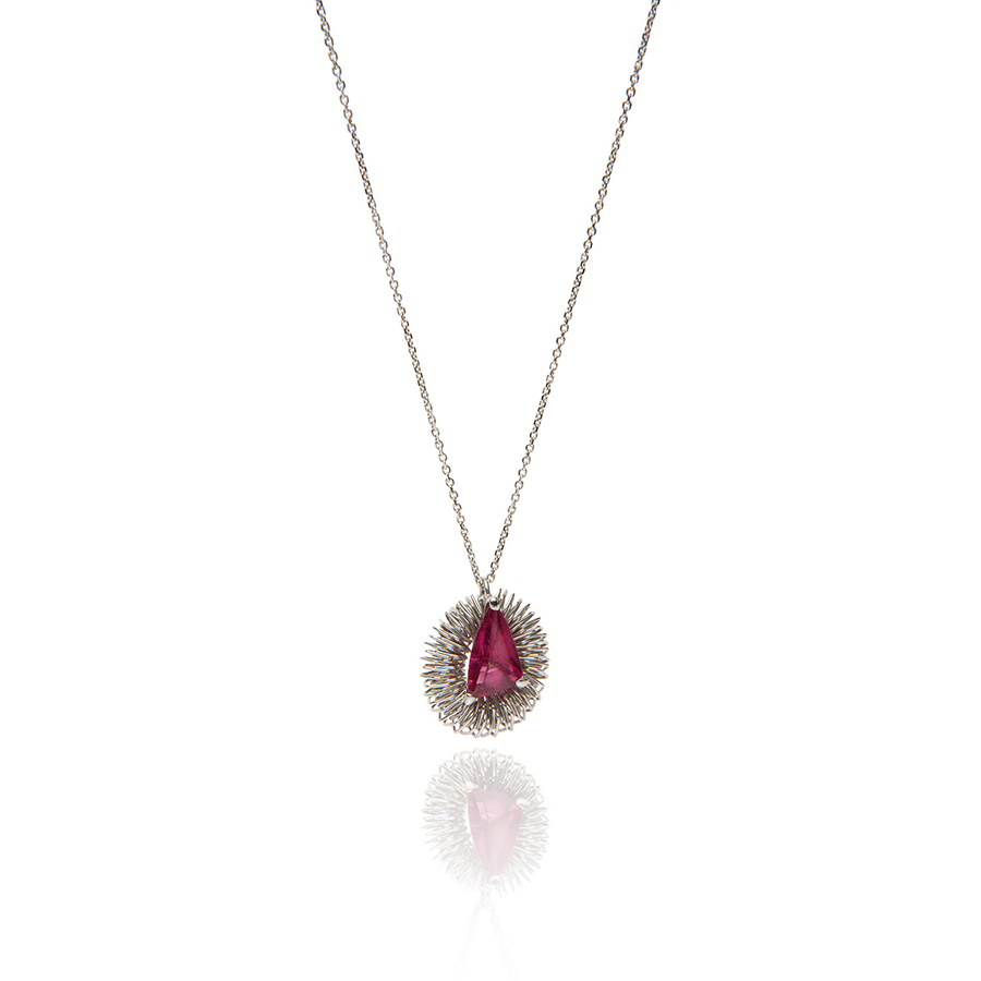 Ruby Jagged Pendant | 18ct White Gold