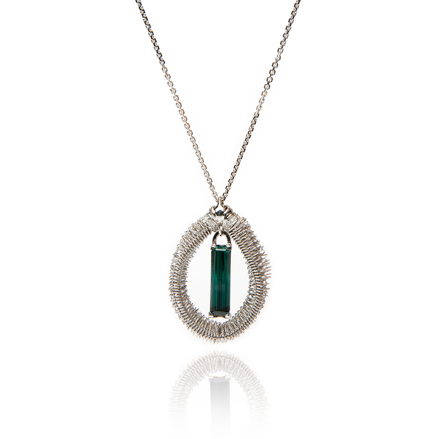 Green Pendant | 18ct White Gold