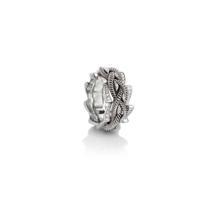 Pleated Stackable Ring | 18ct White Gold