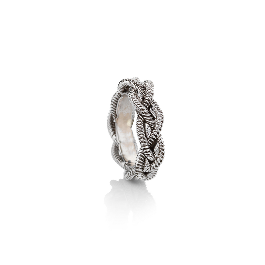 Pleated Stackable Ring | 18ct White Gold