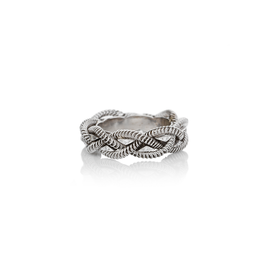 Pleated Stackable Ring | 18ct White Gold