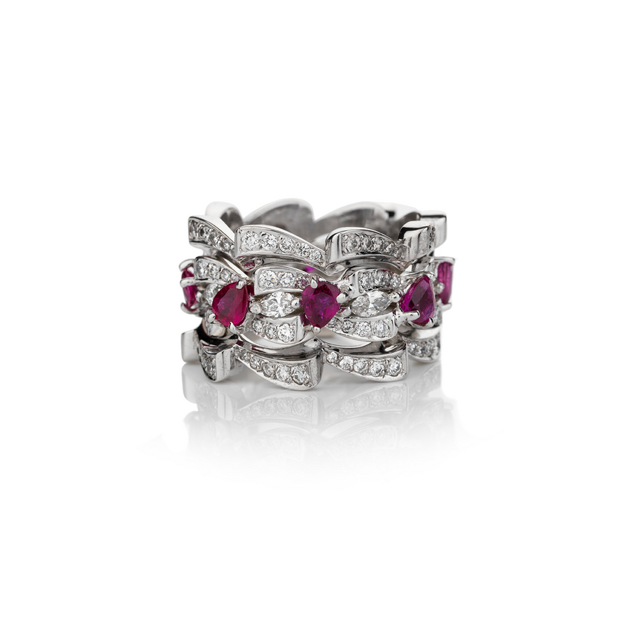 Stackable Diamond Love Ring | 18ct White Gold